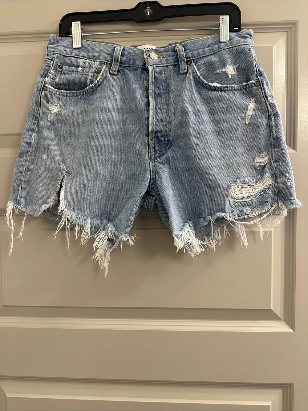 Agolde Long Parker Denim Shorts